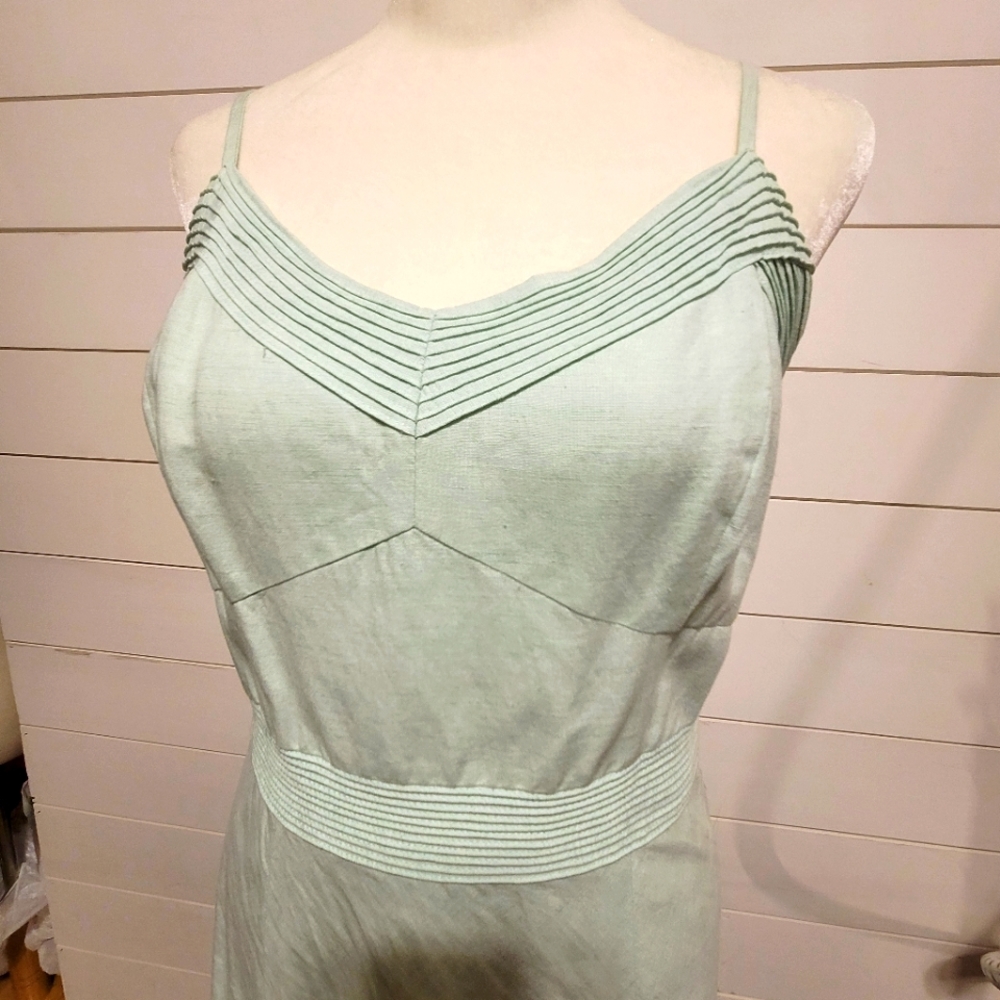 Ann Taylor Loft Mint Green Linen Dress